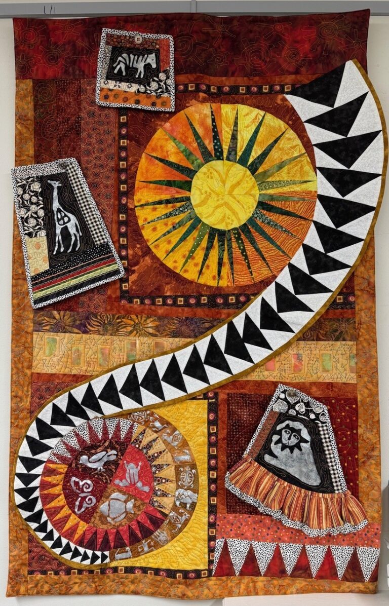Fabric Art by Linda Baccei at Piermont Library.